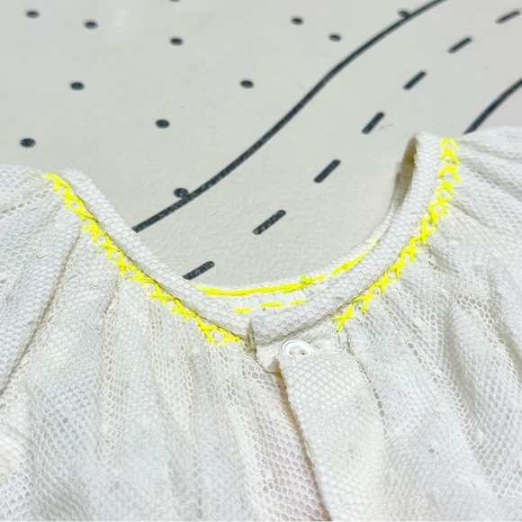 Bonpoint Off-White Amande Dress with Yellow Trim - Picture 9 of 10